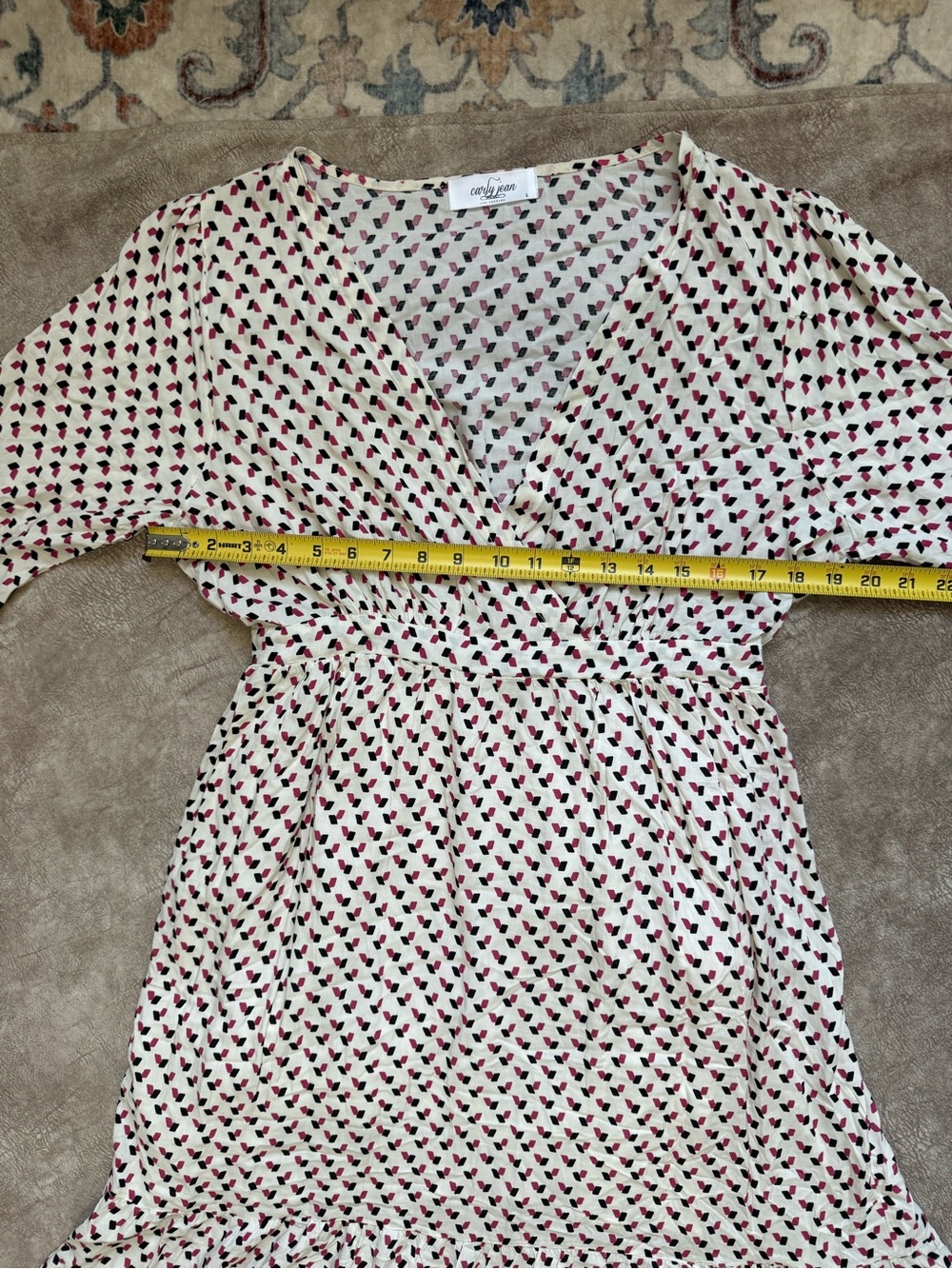 Carly Jean Los Angeles Tiered Maxi Dress Size Large Boho Wrap Style Dress - Picture 4 of 12